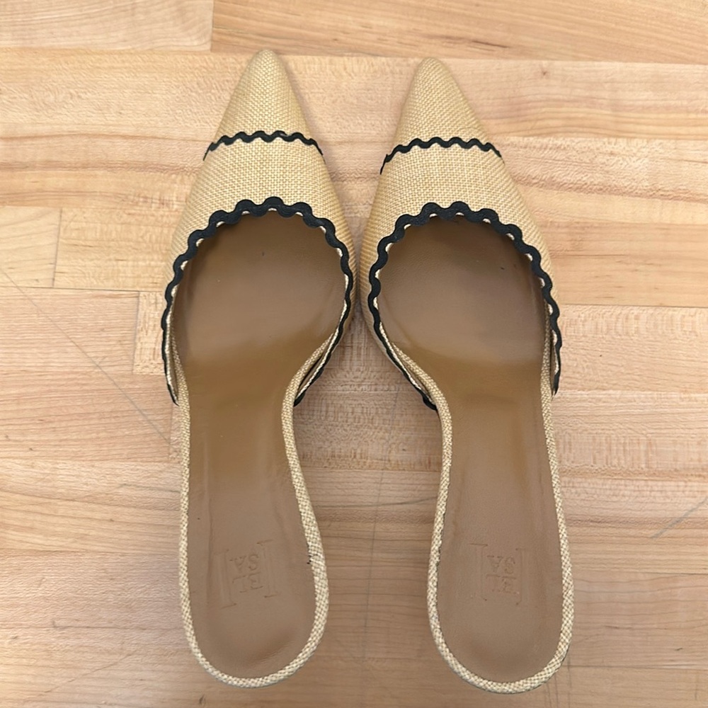 WORN ONCE HELSA PIN HEEL MULE